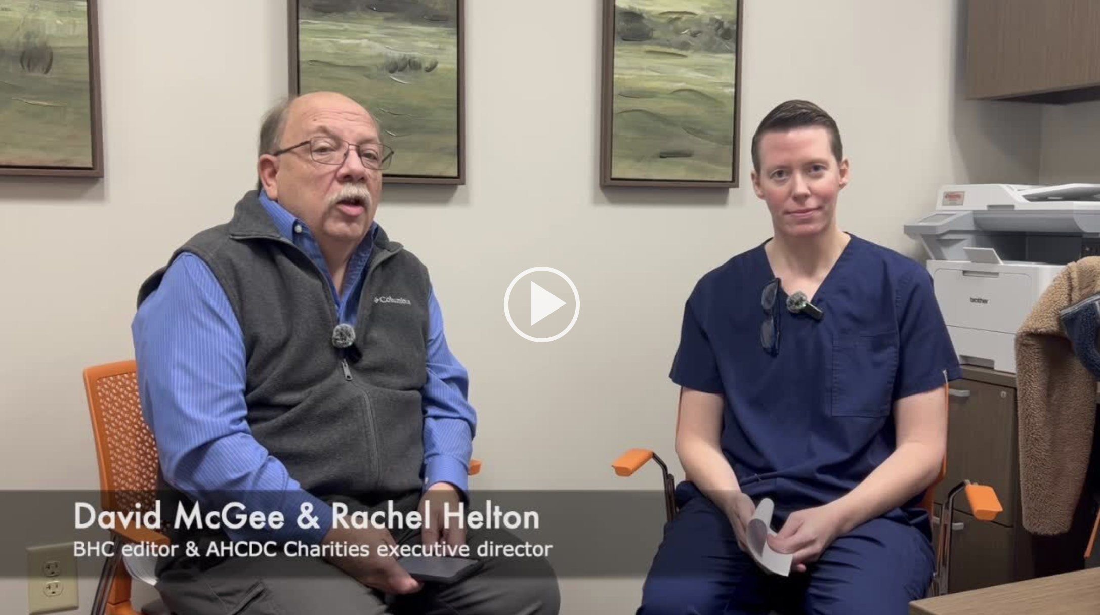 David McGee of the Bristol Herald Courier sits next to Rachel Helton of Appalachian Dental Charities